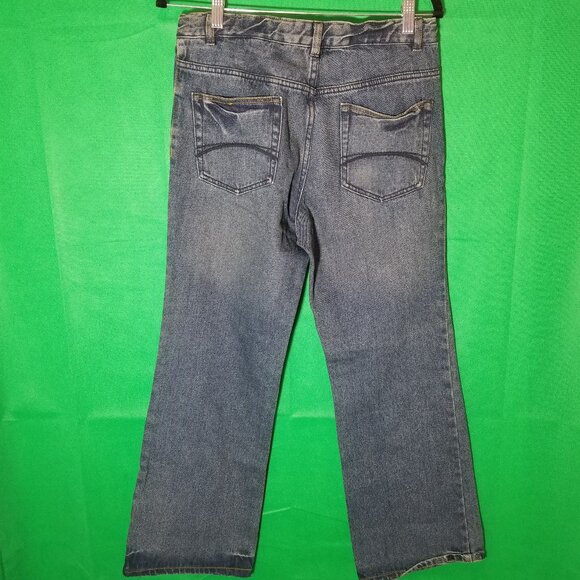 OP Jeans Youth 18 Bootcut Blue Baggy Fit Denim Wide Leg Skater Y2K Retro Vintage - Picture 2 of 9